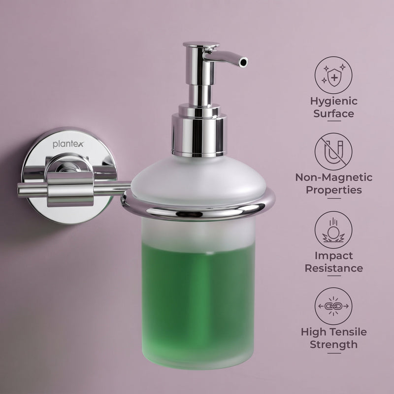Plantex 304 Grade Stainless Steel Liquid Soap Dispenser/Shampoo Dispenser/Hand Wash Dispenser/Bathroom Accessories - Daizy (Chrome)-4