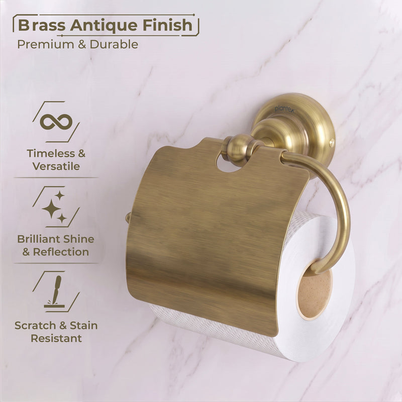 Plantex 304 Grade Stainless Steel Toilet Paper Roll Holder/Toilet Paper Holder in Bathroom/Kitchen/Bathroom Accessories - Skyllo (Antique)-6