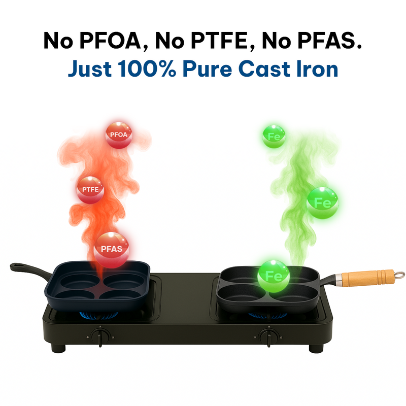 CrownStone Cast Iron 4 Pit Pan
