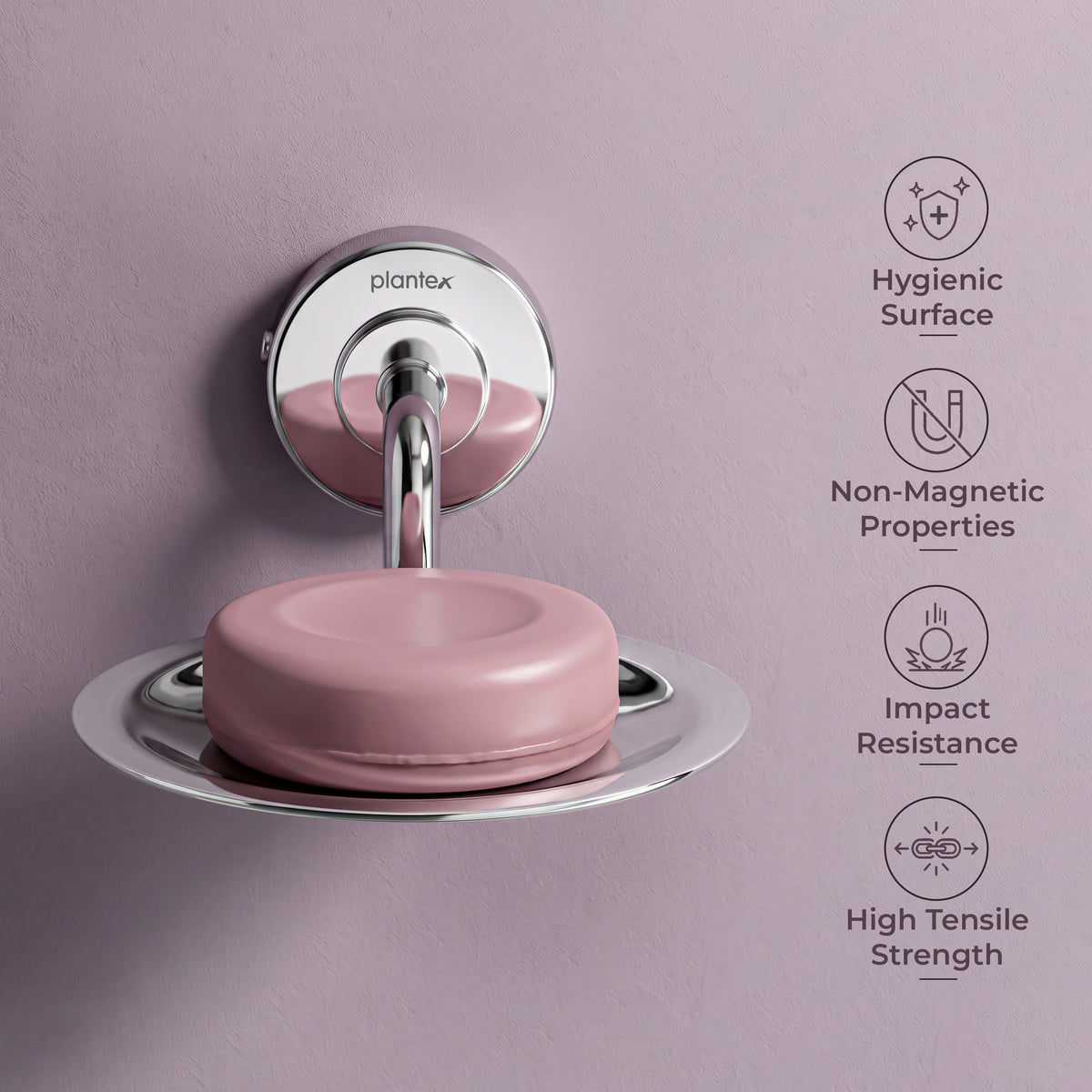 Plantex 304 Grade Stainless Steel Soap Holder for Bathroom/Wall Mounted Soap Holder/Soap Dish/Bathroom Accessories - Daizy (Chrome)-6