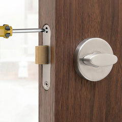 Plantex Bathroom Indicator with Lock/Stainless Steel Red and Green Indicator Keyless Door Lock/Round Toilet Partition Door Lock - Pack of 1 (Matt)-6