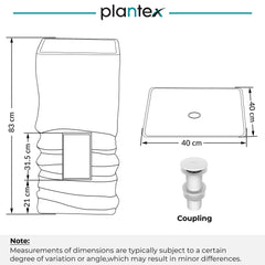 Plantex Pedestal Matt Wash Basin/Acrylic Resin & Quartz Free Standing Wash Basin/Square Basin for Bathroom/Home/Office - (10040, Beige)-2
