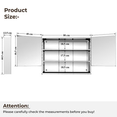 Plantex Bathroom Mirror Cabinet/304 Stainless Steel Bathroom Cabinet with Mirror/Bathroom Storage Cabinet/Wall Mounted Mirror Bathroom Cabinet (24x32 Inch-Chrome/Double Door)-2