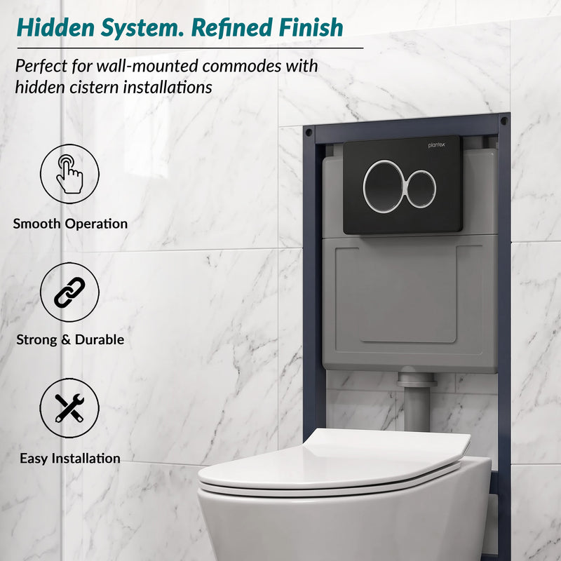 Plantex Flush -Plate/Push Plate for Toilet/Mechanical Dual-Flush Plate/Water Saving Technology - Pack of 1 (4511, Black)-5