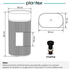 Plantex Acrylic Resin & Quartz Free Standing Basin/Pedestal Wash Basin/Oval Basin for Bathroom/Home/Office - (10047, Grey)-2