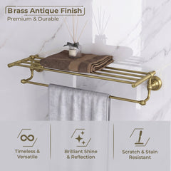 Plantex 304 Grade Stainless Steel 24 inch Towel Rack for Bathroom/Towel Stand/Hanger/Bathroom Accessories - Skyllo (Antique)-5