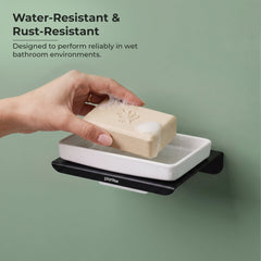 Plantex Stainless Steel with ABS Material Soap Holder for Bathroom/Wall Mounted Soap Holder/Bathroom Accessories - (Matt Black)-4