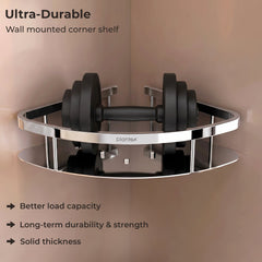 Plantex Bathroom Corner Shelf for Wall Mount/304 Grade Stainless Steel Corner Shelf for Bathroom with Railings/Bathroom Accessories - Pack of 2 (9x9 inches, Chrome)-4