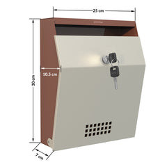 Plantex Letter Box/GI Steel Suggestion Box for Office with Key Lock/Post Box for Gate Home/Complaint Box/Wall Mounted Mail Box - (Orchid & Ivory)-2