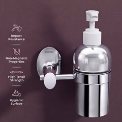 Plantex 304 Grade Stainless Steel Silver Wash Basin Handwash Holder/Wall Mounted Dispenser/Bathroom Accessories - Oreva (Chrome)-5