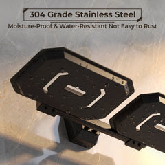 Plantex Double Soap Dish for Bathroom/304 Grade Stainless Steel Dual Soap Holder/Soap Case/Soap Stand/Bathroom Accessories - Pack of 1 (PMB-2408, Z-Black)-5