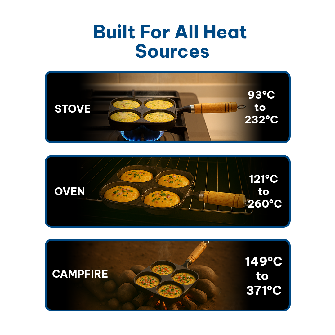 CrownStone Cast Iron 4 Pit Pan