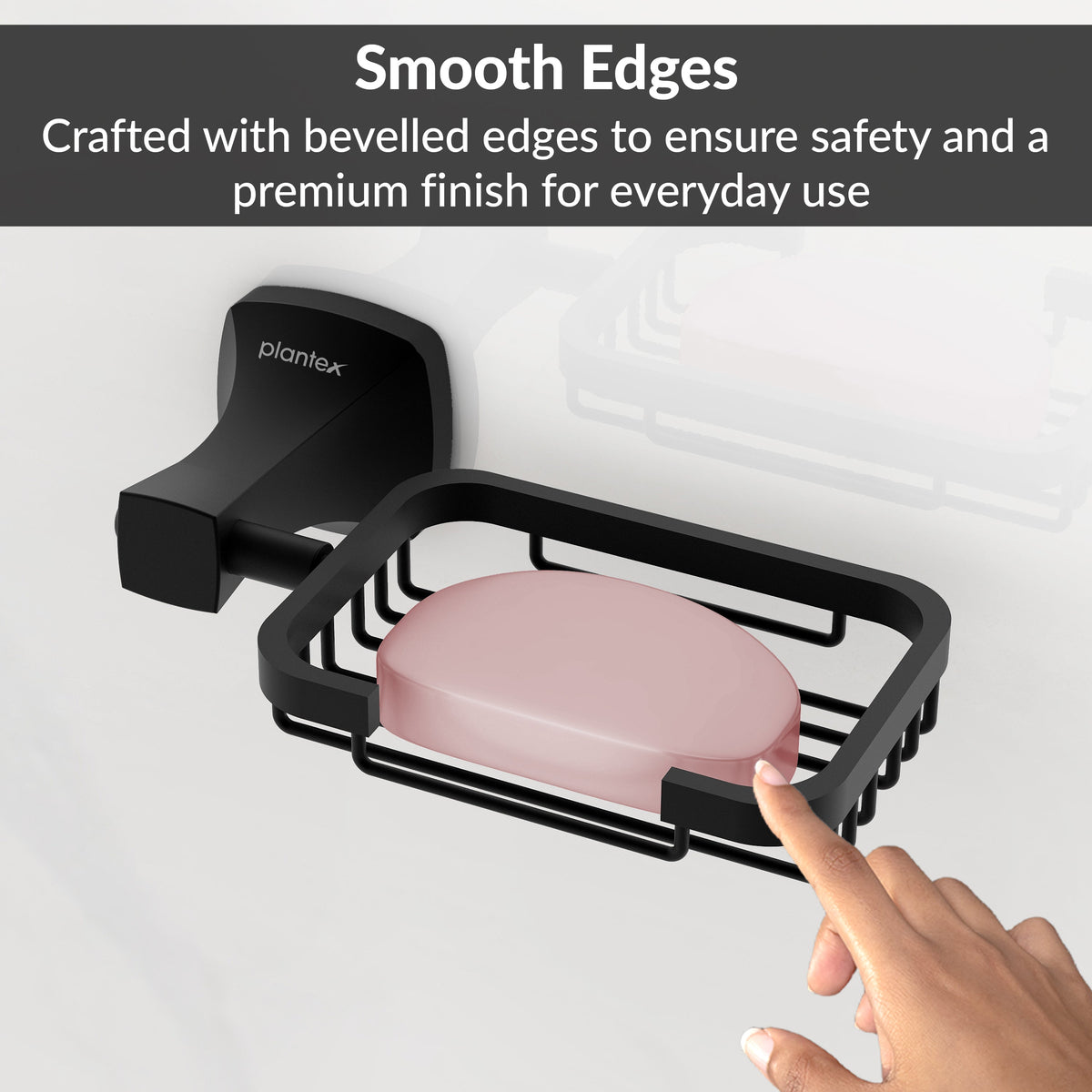 Plantex Space Aluminum Soap Holder for Bathroom Wall/Soap Stand/Soap Dish/Soap Holder for Bathroom Accessories (Black)-5