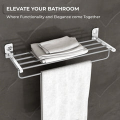 Plantex Dream Stainless Steel Towel Rack for Bathroom/Towel Stand/Towel Hanger/Bathroom Accessories - (24 Inch-Chrome) - Pack of 1-5