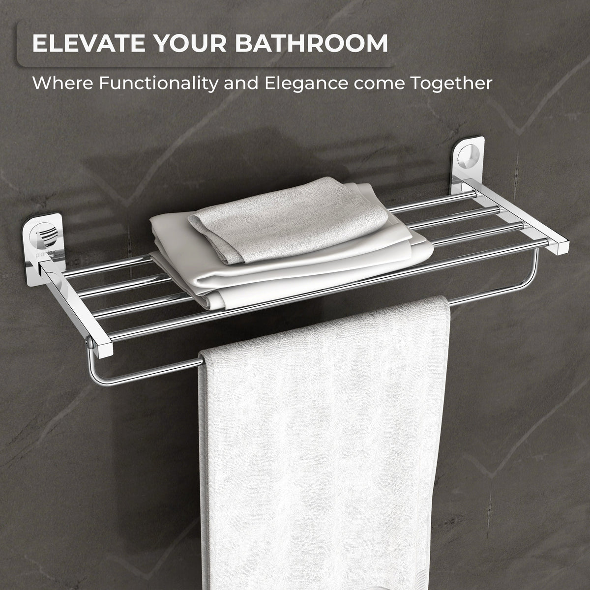 Plantex Dream Stainless Steel Towel Rack for Bathroom/Towel Stand/Towel Hanger/Bathroom Accessories - (24 Inch-Chrome) - Pack of 1-5