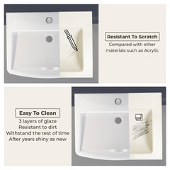 Plantex Platinum Ceramic Rectangular Wall Hung Basin/Washbasin for Bathroom/Wall Mounted Wash Basin/Sink for Living Room with 10 Years Glaze Warranty by Plantex(Glossy White - 20 x 15 x 8 Inch)-6