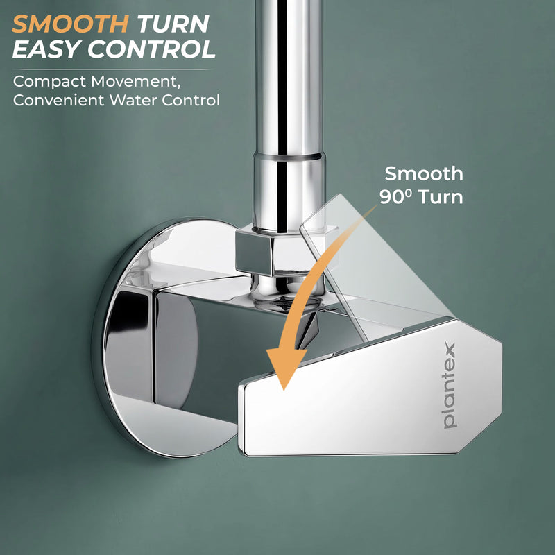 Plantex Angle Valve with Wall Flange & Teflon Tap/Angle Cocke for Bathroom/Bathroom Accessories -Chrome (Celesiya-1244)-4