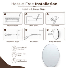 Plantex Unframed Unframed Oval Mirror for Wall/Mirror with Beveled Smooth Edges/Mirror for Bathroom/Dressing Room/Living Room/Bedroom/Entryway - (15 X 18 Inch), Clear-6