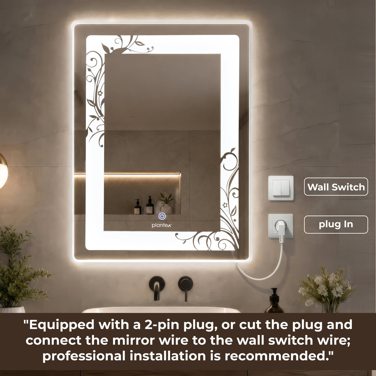 Plantex Mirror with Light with 3 Tone/Designer Mirror for Living Room/Bedroom/Dressing Room - Rectangle Shape (18 X 24 Inch)-5