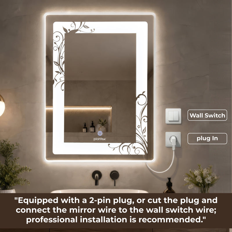 Plantex Mirror with Light with 3 Tone/Designer Mirror for Living Room/Bedroom/Dressing Room - Rectangle Shape (18 X 24 Inch)-5