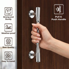 Plantex Door Handle/Stainless Steel Main Door Handle/8 Inch Pull-Push Handle - Pack of 1 (S-143,Chrome)-6