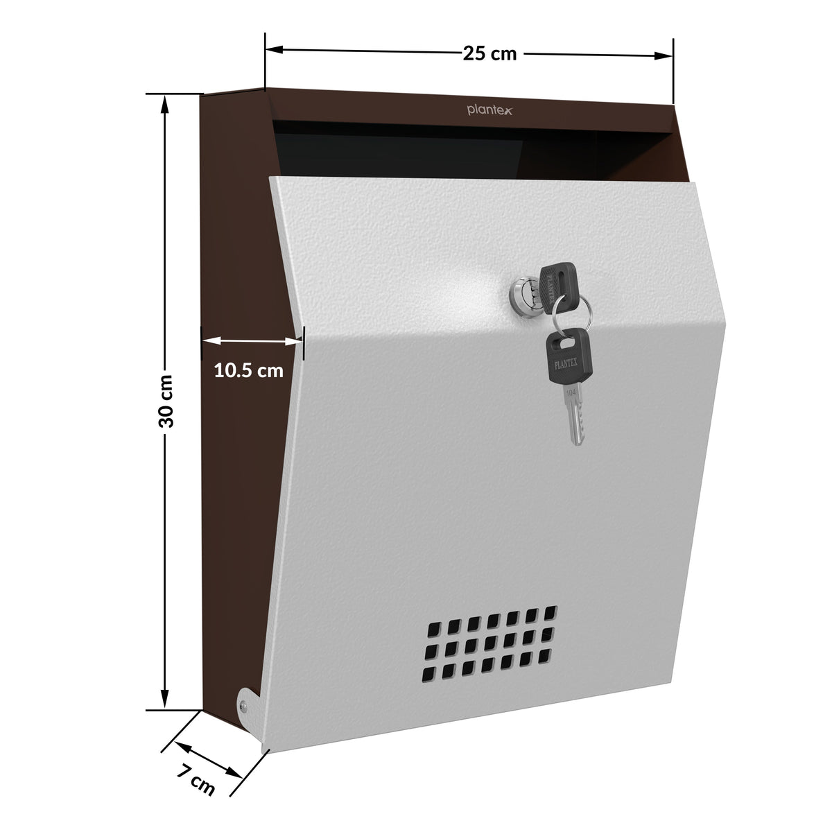 Plantex Letter Box/GI Steel Suggestion Box for Office with Key Lock/Post Box for Gate Home/Complaint Box/Wall Mounted Mail Box - (Coffee & White)-6