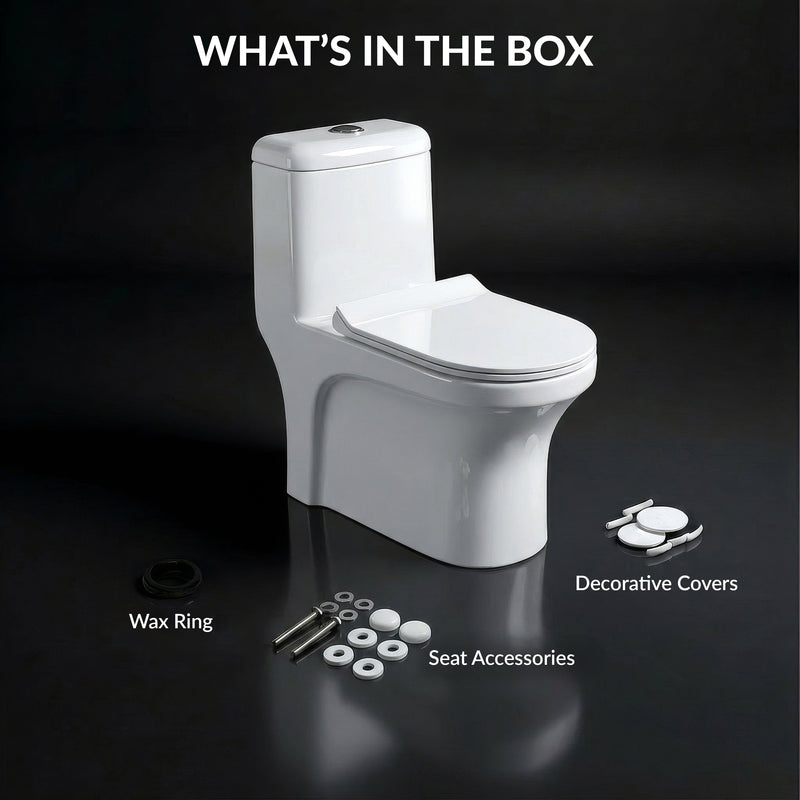 Plantex Siphonic Flush System Ceramic Commode/S Trap Western Toilet with Siphonic Vacuum Flush/One Piece Western Commode With Soft Close Toilet Seat (White - Ukrain)-5