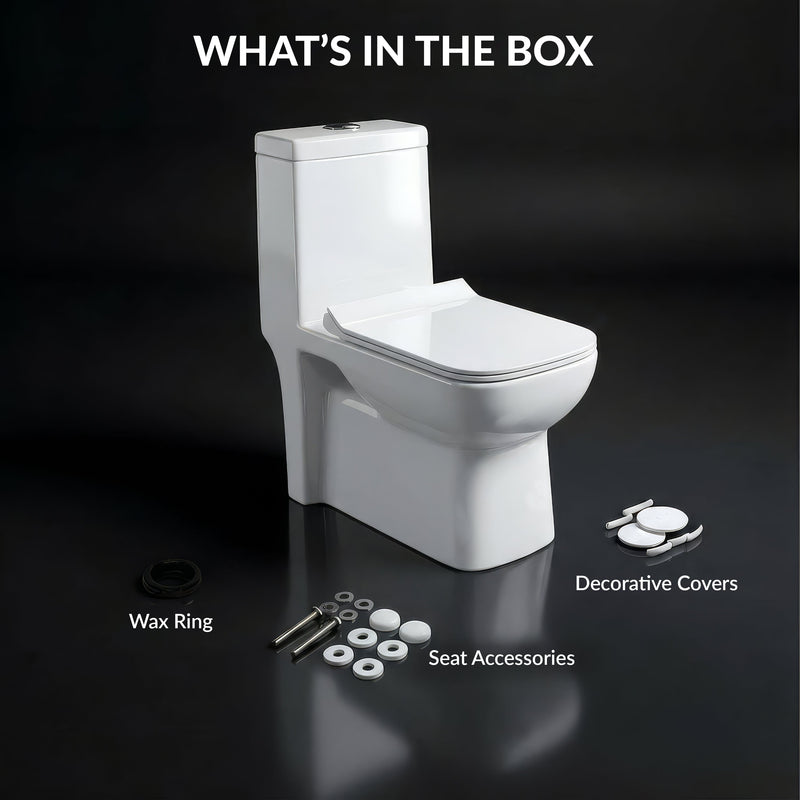 Plantex Platinum Ceramic Commode Toilet/S Trap One Piece Western Toilet/Rim Washdown Flush Commode with Soft Close Toilet Seat Cover (White, Ultra)-6