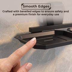 Plantex Double Soap Dish for Bathroom/304 Grade Stainless Steel Dual Soap Holder/Soap Case/Soap Stand/Bathroom Accessories - Pack of 1 (PMB-2408, Z-Black)-6