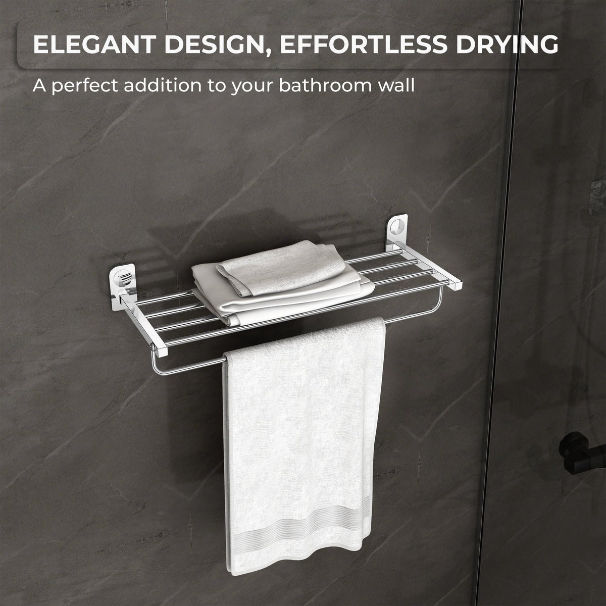 Plantex Dream Stainless Steel Towel Rack for Bathroom/Towel Stand/Towel Hanger/Bathroom Accessories - (24 Inch-Chrome) - Pack of 1-6