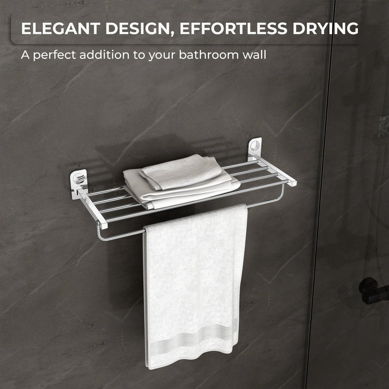 Plantex Dream Stainless Steel Towel Rack for Bathroom/Towel Stand/Towel Hanger/Bathroom Accessories - (24 Inch-Chrome) - Pack of 1-6