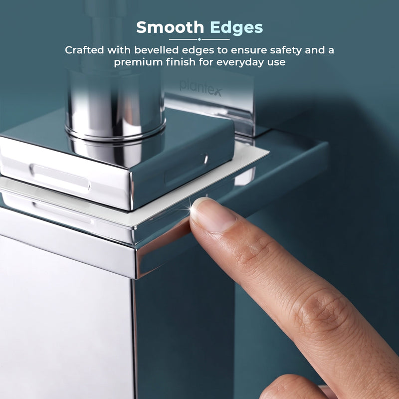 Plantex 304 Grade Stainless Steel Liquid Soap Dispenser/Shampoo/Handwash Dispenser for Washbasin/Bathroom Accessories - (Tesla, Chrome)-3