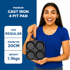 CrownStone Cast Iron 4 Pit Pan