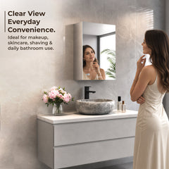 Plantex Bathroom Mirror Cabinet/304 Stainless Steel Bathroom Cabinet with Mirror/Bathroom Storage Cabinet/Wall Mounted Mirror Bathroom Cabinet (12x18 Inch-Chrome)-6