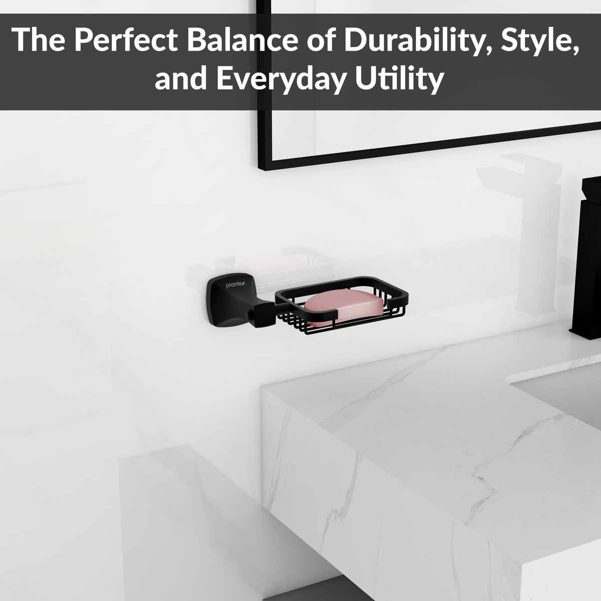 Plantex Space Aluminum Soap Holder for Bathroom Wall/Soap Stand/Soap Dish/Soap Holder for Bathroom Accessories (Black)-6