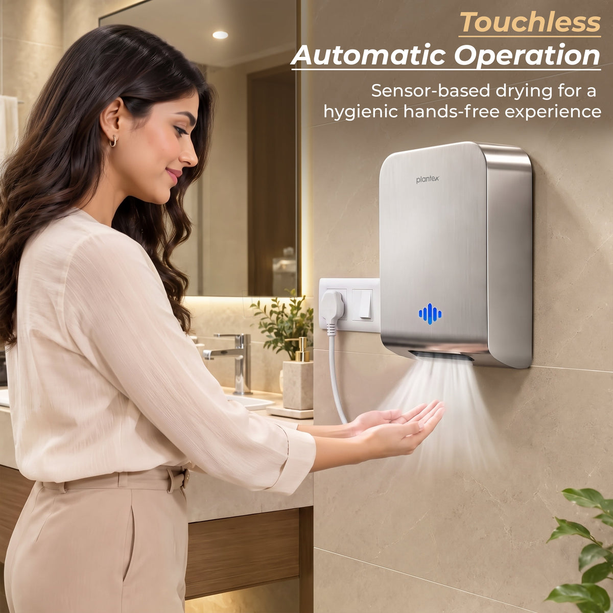 Plantex Automatic Hand Dryer 1000W/304 Stainless Steel Touchless Hand Dryer-6
