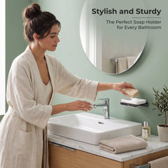 Plantex Stainless Steel with ABS Material Soap Holder for Bathroom/Wall Mounted Soap Holder/Bathroom Accessories - (Matt Black)-6