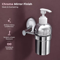 Plantex 304 Grade Stainless Steel Silver Wash Basin Handwash Holder/Wall Mounted Dispenser/Bathroom Accessories - Oreva (Chrome)-6