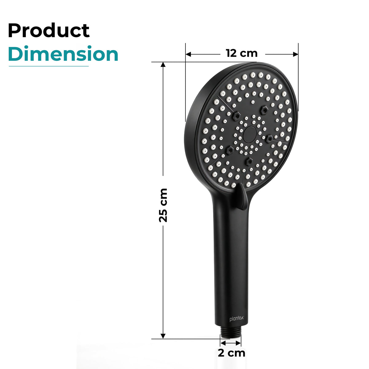 Plantex Hand Shower for Bathroom/5 Mode Multifunctional Shower/5-Inch ABS Plastic Silicone Handheld Shower Head/Easy Mode Switching (Black, APS-8607)-6