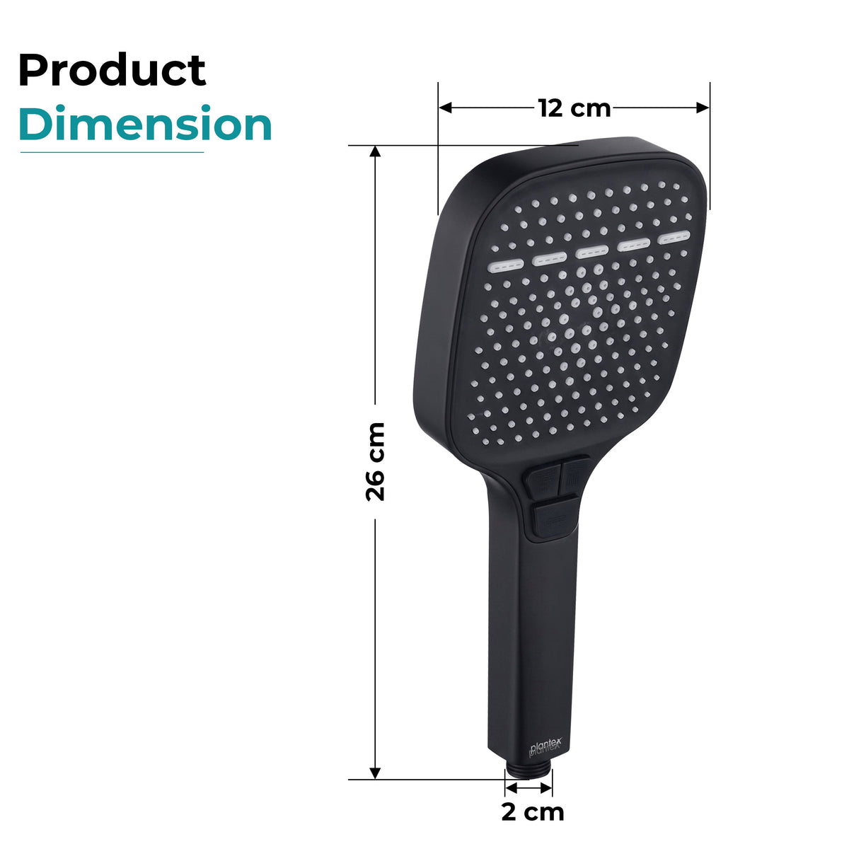 Plantex Hand Shower for Bath/3 Mode Multifunctional Shower/5-Inch ABS Plastic Silicone Handheld Shower/Easy Mode Switching (Black, APS-609)-2
