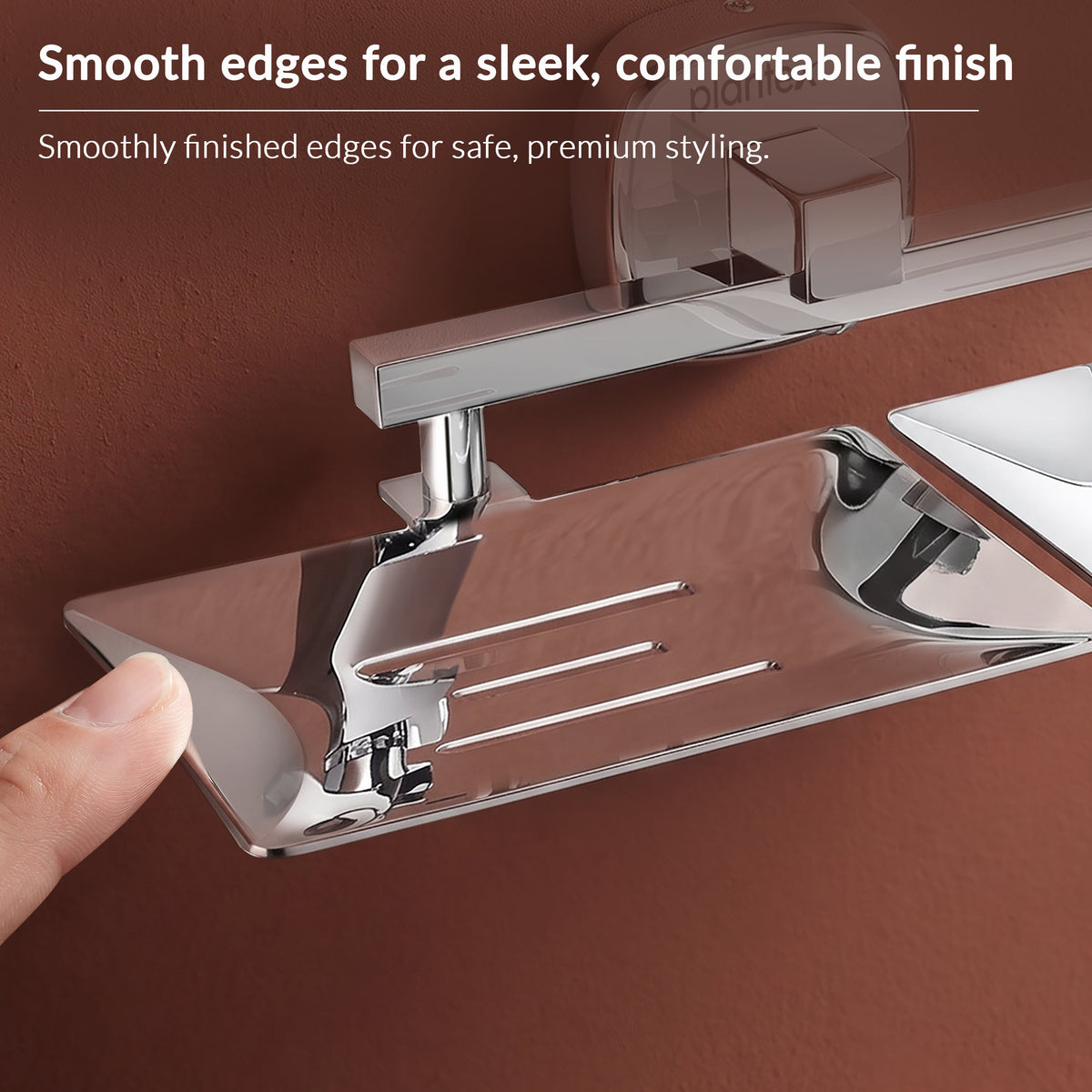Plantex 304 Grade Stainless Steel Double Soap Dish/Soap Case/Soap Holder/Soap Stand for Bathroom Accessories - Maxx (Chrome)-3