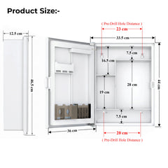 Plantex LED Mirror Cabinet for Bathroom/ABS Storage Cabinet/Mirror Cabinet for Wall/Mirror with Storage for Bathroom - 18x14 Inch (CAB-118, White)-2