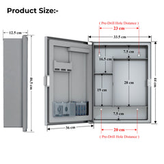Plantex Bathroom Cabinet with Mirror/ABS Bathroom Storage Cabinet/Mirror Cabinet for Wall/Mirror with Storage for Bathroom - 18x14 Inch (CAB-117, Grey)-2