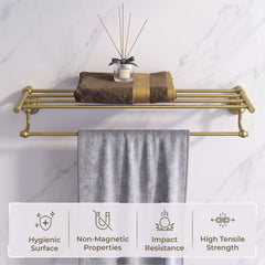 Plantex 304 Grade Stainless Steel 24 inch Towel Rack for Bathroom/Towel Stand/Hanger/Bathroom Accessories - Skyllo (Antique)-6