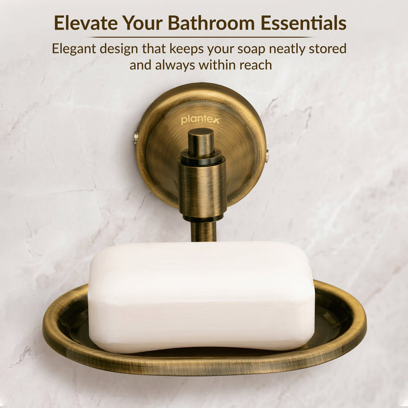Plantex 304 Grade Stainless Steel Soap Holder Stand for Bathroom and Wash Basin Bathroom Accessories - Niko (Antique)-6