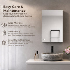 Plantex Bathroom Mirror Cabinet/304 Stainless Steel Bathroom Cabinet with Mirror/Bathroom Storage Cabinet/Wall Mounted Mirror Bathroom Cabinet (10x16 Inch-Chrome)-6