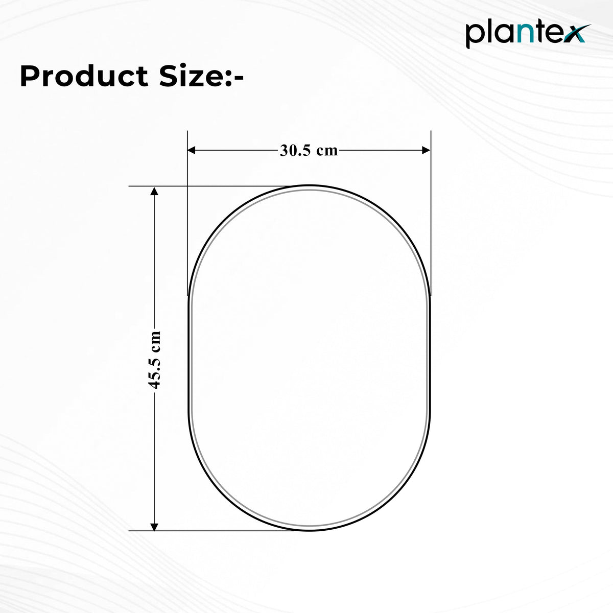 Plantex Glass Frameless Capsule Oval Mirror for Wall/Mirror with Beveled Smooth Edges for Bathroom/Dressing Room/Living Room/Bedroom/Entryway - (18x12 Inch), Clear-2
