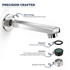 Plantex Bath Tub Spout with Wall Flange/Single Lever Spout/High Flow Tap for Bathroom/Kitchen - Pack of 1 (Chrome)-4