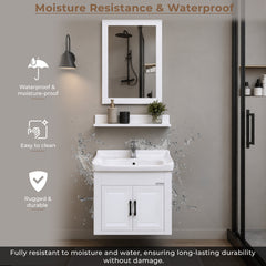 Plantex Wash Basin with Cabinet Full Set/Unbrekable Bathroom Vanity & Washbasin Set/Basin Cabinet for Bathroom with Mirror (White)-5
