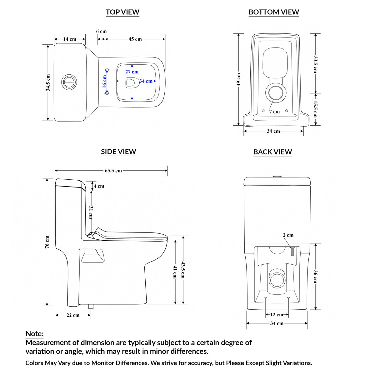 Plantex Platinum Ceramic Commode Toilet/S Trap One Piece Western Toilet/Rim Washdown Flush Commode with Soft Close Toilet Seat Cover (White, Ultra)-2